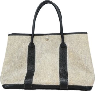 Herm&egrave;s Black Toile H Tote Bag (Pre-Owned)
