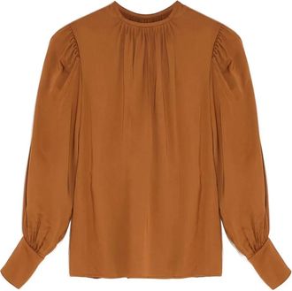 Yves Salomon Blusa con decorazione - Marrone
