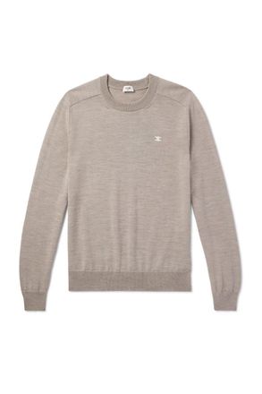 Celine Triomphe Logo-Embroidered Wool Sweater