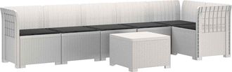 vidaXL Sof&aacute; De Jard&iacute;n Para 6 Personas Con Cojines Estilo Rattan Pp Vidaxl