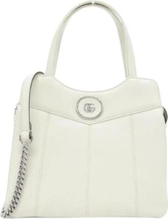 Gucci Pre-owned Petite GG Leren Schoudertas - Dames - Vintage Handtas - Beige - ONE Size - Leer - Vintage