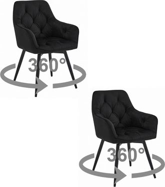 OEM Silla Jork360 - Terciopelo Negro / Patas Negras X 2