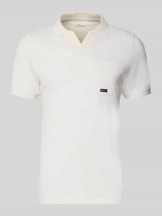 s.Oliver Red Label Regular Fit Poloshirt aus reiner Baumwolle Modell OPEN COLLAR POLO in Weiss, Gr&ouml;&szlig;e XXL