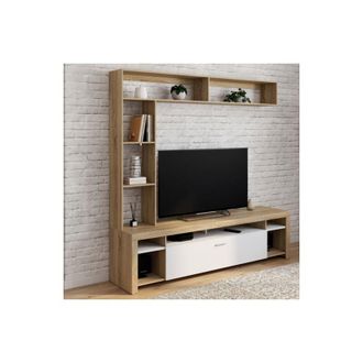IDMarket Idmarket - Mueble Tv Y Estantes 170 Cm Juego De Armario Malo Madera Y Blanco