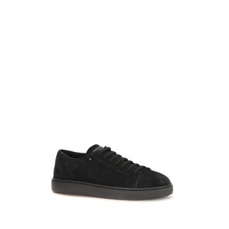 Santoni Suede Low-Top Sneaker - Black