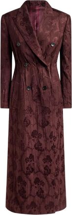 Etro floral-embroidered double-breasted coat