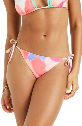 Vitamin A Elle Side Tie Bikini Bottoms in In Bloom Coloblock at Nordstrom, Size X-Small