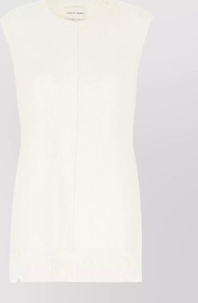 Loulou Studio fringed hem sleeveless round neck top