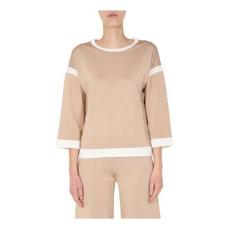 Moschino Round Neck Jumper - female - Boutique Moschino - Round-neck Knitwear - Beige - 2XS - Knitwear