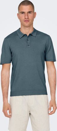 Only & Sons Poloshirt ONLY & SONS ONSWYLER LIFE REG 14 SS POLO KNIT NOOS, Herren, Gr. XXL, grau (stormy weather), Strick, Obermaterial: 78% Viskose, 22% Polyester
