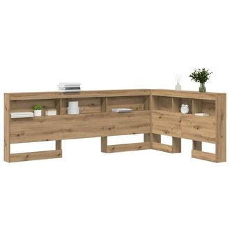 Berkfield Home Storage Headboard with Shelf Artisan oak 120 cm Engineered wood in Brown