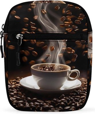 Generic Falling Coffee Beans Cup Crossbody Bag Adjustable Satchel Cute Shoulder Bag Lightweight Sling Bags