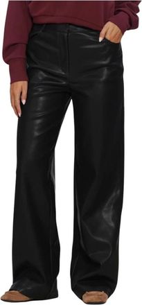 Notre-V Nv-Irena Wijde Broek - Dames - Broeken - Zwart - Maat: 2XL