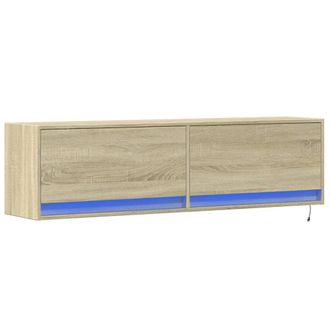 vidaXL Vidaxl - Mueble De Tv De Pared Con Luces Led Roble Sonoma 140x31x38 Cm