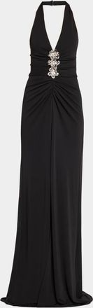 Cinq &agrave; Sept Kessan Embellished Halter Gown