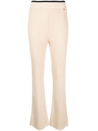 Sonia Rykiel high-waisted trousers - women - Viscose/Polyamide/Cotton/Polyester/Spandex/Elastane - M - Neutrals