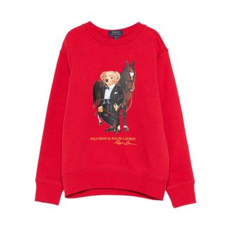 Polo Ralph Lauren Hoodies & sweatvesten, Heren, Rood, M, Trui met grafische print en ronde hals