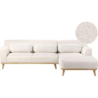 Beliani Beliani - Divano angolare sinistro Boucle con schienale rifinito e trapuntato Bianco Simos