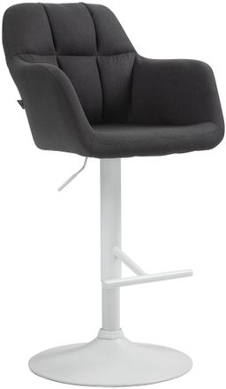 Clp Taburete De Bar Natoma En Tela Negro Metal Blanco Mate