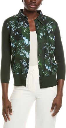Lafayette 148 New York Collared Button Front Cardigan