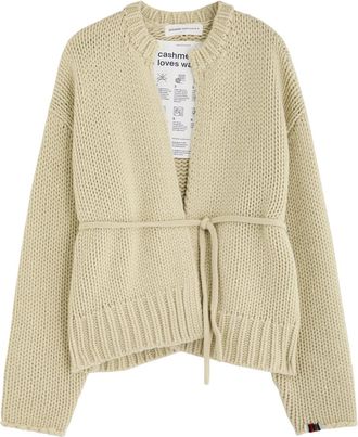 Extreme Cashmere Extreme Cashmere N&deg;384 Ginza Belted Cashmere Cardigan - Beige - One Size