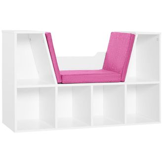 HOMCOM Librer&iacute;a 102x30x61 cm blanco y rosa