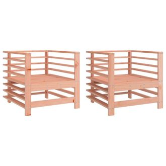 Berkfield Home Garden Chairs 2 pcs Solid Wood Douglas in Brown