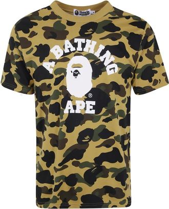 A Bathing Ape A Bathing APE - 1st Camo College T-shirt - Heren - Tops - Veelkleurig - Maat: L Katoen