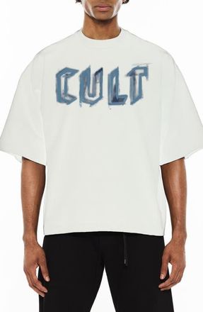 Cult of Individuality Shimuchan Boxy Cotton Graphic T-Shirt in Winter White at Nordstrom, Size Xx-Large