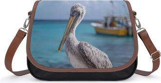 Generic Pelican And Boat Fashion Womens Crossbody Bags Novelty Handbag Shoulder Bag Purse