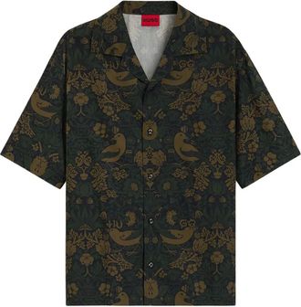 HUGO BOSS Overhemd met bloemenprint - Groen