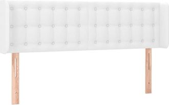 vidaXL Cabecero Con Led Cuero Sint&eacute;tico Blanco 147x16x78/88 Cm Vidaxl