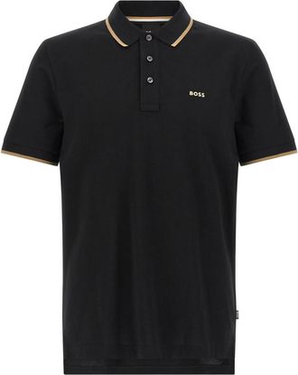 HUGO BOSS Black Logo Print Polo Shirt