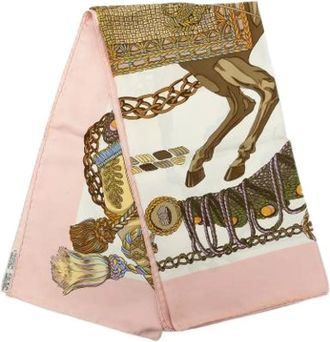 Herm&egrave;s Pre-owned Le Timbalier Sjaal - Dames - Pre-owned - Roze - Maat: ONE Size Zijde