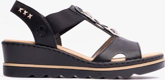 Rieker 67498-00 Dames Sandalen Zwart