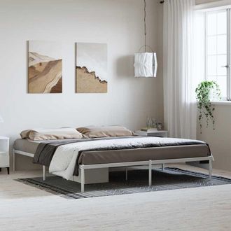 vidaXL Estructura De Cama Sin Colch&oacute;n Metal Blanco 183x213 Cm Vidaxl