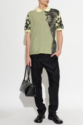 J.W.Anderson Polo Shirt With Print, Mens, Yellow