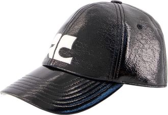 Courr&egrave;ges Womens 326tct050vy0014-9999 Vinyl Ac Logo Baseball Cap Black Other