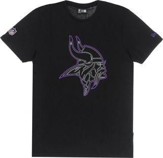 New Era New Era, T-Shirts, male, Black, Size: XL Vikings Logo Tee Black