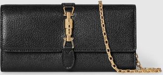 Gucci Jackie Wallet On Chain, Black, Leather