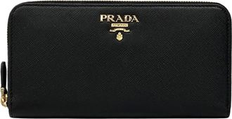 Prada Black Saffiano Long Wallet (Bi-Fold) (Pre-Owned)