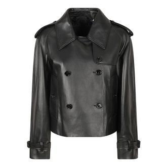 Burberry Dames, Jassen, Zwart, Maat: 2XS Leer