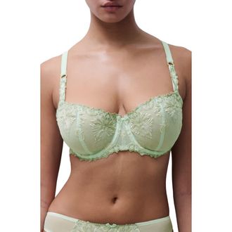 Chantelle Champs-&Eacute;lys&eacute;es Underwire Demi Bra in Green Powder at Nordstrom, Size 38C