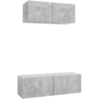 vidaXL Vidaxl - 2 Piece tv Cabinet Set Concrete Grey Engineered Wood