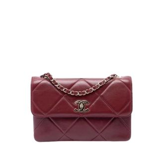 Chanel Pre-owned Vintage Classic Flap Shoulder Bag - Dames - Pre-owned - Rood - Maat: ONE Size Zijde