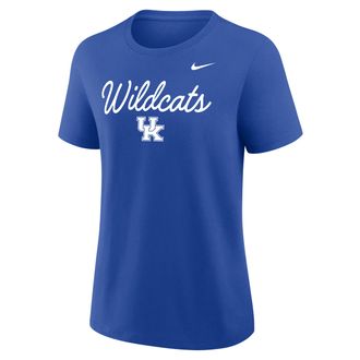Nike Kentucky Script Mantra Logo Nike Womens College T-Shirt in Blue | 01K94EVNKY-VVT