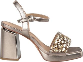 Alma En Pena Sandaal brede strassband - Dames - Sandalen met hakken - Geel - 39 EU - Schoenen