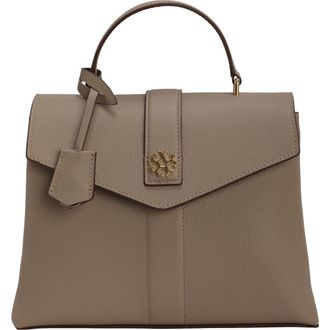 Gorski Leather Bag with Crossbody Strap in Taupe at Nordstrom