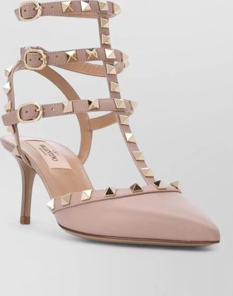Valentino Garavani rockstud leather pumps strappy stiletto design