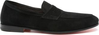 Santoni Schoenen, Heren, Zwart, 40 1/2 EU, Stijlvolle leren loafers voor heren